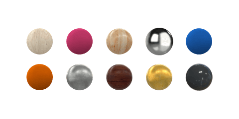 Sample of colors and materials from Moblo, free 3D modeling software.